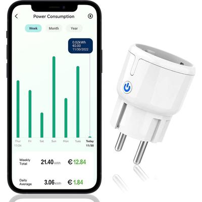 Gotrays - WLAN-Steckdose mit Leistungsmessung, WLAN-Steckdose, Mini-Design, Energieverbrauch,