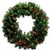 Holidynamics, Inc Lighted Polyvinyl Chloride (PVC) Wreath Traditional Faux, Steel in White | 36 H x 36 W x 6 D in | Wayfair 51521