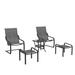 Red Barrel Studio® Mossas Metal 2-Person Seating Group w/ Ottoman Metal in Black | Outdoor Furniture | Wayfair F747620896584EFD832B8D3674A608D7