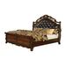 Bloomsbury Market Amnon Tufted Bed in Dark Burl & Dark Wood & /Upholstered/Faux leather in Brown | 73 H x 81.4 W x 101.1 D in | Wayfair