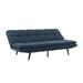 George Oliver Jakylie Full 70" Wide Tight Back Convertible Sofa Wood/Solid Wood/Polyester in Gray/Blue/Brown | 34.5 H x 69.7 W x 37.8 D in | Wayfair