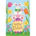 The Holiday Aisle® Jariya Happy Easter Bunny by Deb Strain Canvas in Blue/Yellow | 18 H x 12 W x 1.25 D in | Wayfair