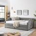 Red Barrel Studio® Storage Platform Bed Chenille in Gray | 34 H x 64.5 W x 88 D in | Wayfair 880051BFC8154EEF8F500A86A56A0193