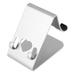 Cell phone holder Aluminum Alloy Dual Cell Phone Holder Heart Shaped Hollow Tablet Stand Desktop Smartphone Bracket for Home Office (Silver)