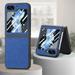 Cowithday for Samsung Z Flip 5 Cover Full Body Case with Built-in Screen Protector Hard PC Ultra-Thin Anti-Scratch Shockproof Fliping Protective Phone Case for Samsung Galaxy Z Flip 5 Blue