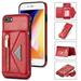 Crossbody Wallet Women Case for iPhone 7 Plus iPhone 8 Plus Credit Card Holder Phone Case with Shoulder Strap PU Leather Kickstand Back Flip Envelope Design For iPhone 8 Plus/7 Plus Red