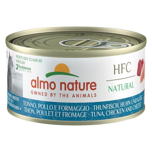 6x 70g HFC Natural Thunfisch, Huhn & Käse Almo Nature Katzenfutter nass