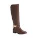 Wide Width Women's The Viona Wide Calf Boot by Comfortview in Brown (Size 7 1/2 W)