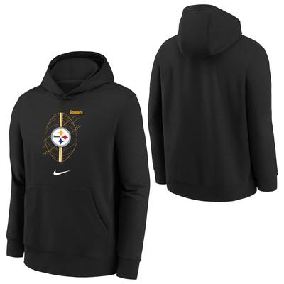 Pittsburgh Steelers Nike Icon Club Fleece-Hoodie – Schwarz – Jugendliche Image