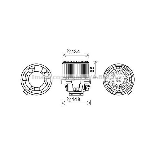 AVA QUALITY COOLING Innenraumgebläse Ø140mm 140mm für PEUGEOT 6441V5 6441V6 6441V7 PE8374