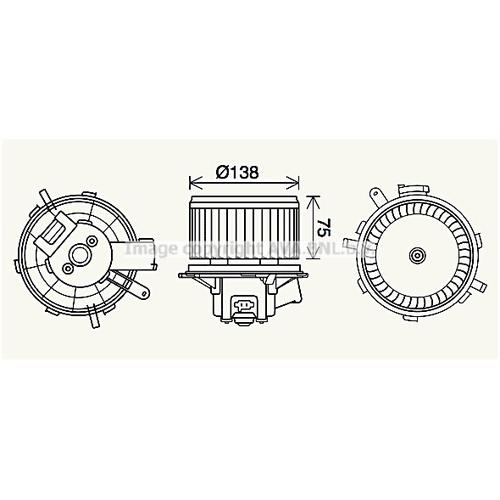 AVA QUALITY COOLING Innenraumgebläse Ø139mm 139mm für PEUGEOT FIAT CITROËN VAUXHALL OPEL 6441Y1 77364090 PE8406