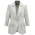 Women's Bi-Material Striped Jacket - Neutrals Extra Small Smart and Joy