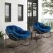 Hokku Designs Deaire Outdoor Rocking Chair, Rattan in Blue | 31.5 H x 37.2 W x 43.7 D in | Wayfair EB80820B59CE41E087A6C10579981AF7