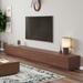 Hokku Designs Comerico Modern TV Stands, Minimalist Long Media Console w/ 4 Drawers, Fully-Assembled in Brown | Wayfair