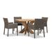Ebern Designs Belis 4 - Person 51.25" L Outdoor Dining Set w/ Cushions Wood/Teak in Brown/White | 51.25 W x 51.25 D in | Wayfair