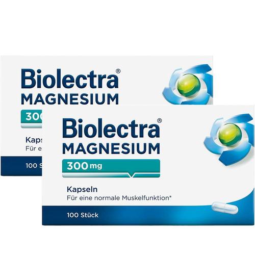 Biolectra Magnesium 300 mg Kapseln Doppelpack 2x100 St