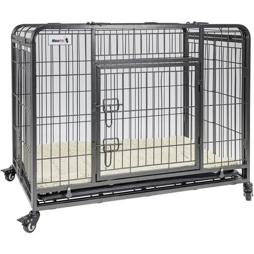 Klappbare Hundebox 110x71x78 cm - Hundebox auf Rollen - Hundetransportkorb - Mit luxuriösem Plaid