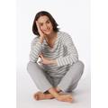 Pyjama SCHIESSER ""Casual Essentials"" Gr. 46, grau (grau, meliert) Damen Homewear-Sets Pyjamas