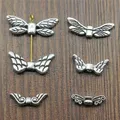 20pcs Small Hole Beads Wing Charms Antique Silver Color Small Hole Beads Wing Charm Jewelry
