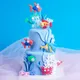 Cute Sea Animals Cake Toppers Marine Creature Decor Fish Mermaid Cake Decorations Ocean Themed