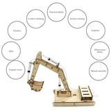 Excavator Assembly Model Excavator Model Toys Digger Model Wooden Assembly Model Toy Wooden Excavator Toy Manual DIY Model Toy Hydraulic Wooden Excavator Assembly Model Set