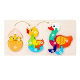 Wooden Jigsaw Puzzles Animal Wooden Matching Jigsaw Puzzle for Girls Boys Birthday Gifts Duck