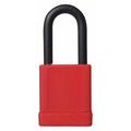 ZORO SELECT 48JR63 Lockout Padlock, Keyed Different, Aluminum w/ Hardened Steel