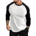 DxhmoneyHX Men s Classic Baseball Active T-Shirt Casual Vintage Long Sleeve Raglan Shirts Crewneck Raglan Fit Athletic Shirts