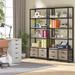 Modern White Gold Etagere Bookcase with 4 Storage Drawers