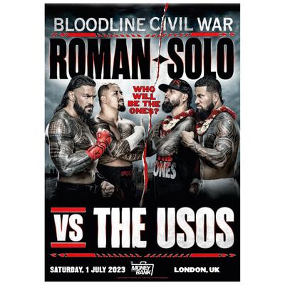 WWE MITB Bloodline Bürgerkriegsposter – ungerahmt, A3 Image