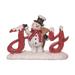 8" White and Red "Joy" Snowman with Broom Christmas Tabletop Figurine