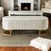 Elegant Upholstered Velvet Storage Ottoman with Button-Tufted,Storage Bench with Metal Legs for Bedroom,Living Room