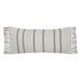 15" x 35" Chandler Striped Boulder Gray Cotton Decor Throw Pillow