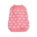 Dog Clothes Heart Pattern Knitting Sweaters Pet Costume Pet Dog Wearing Decoration for Dog Pet Size L