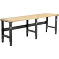 Adjustable Height Workbench C-Channel Leg 96 W x 30 D 1-3/4 Birch Top Square Edge Black