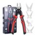 Carevas 5in1 Multifunctional Interchangeable Heads Pliers Set Steel Wire Pliers Vise Stripping Pliers Set Multi-purpose Electronic Maintenance Tools for Electrician