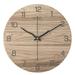 Rustic Farmhouse Wooden Wall Clock Silent Non Ticking Battery Operated Vintage Shabby Chic Distressed Retro Brown Clock Decorative for Living Room Kitchen Bedroom Office - 30cm