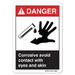 ANSI Danger Sign - Corrosive Avoid Contact With Eyes And Skin | Decal | Protect Your Business osha safety sign | Made in the USA