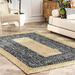 Indian Handmade Braided Black & White Cotton with Natural Jute Area Rugs Home Decor Rugs Size 2 x 12 Feet ( 60 cm x 360 cm )