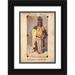 W. Fasienski 18x24 Black Ornate Framed Double Matted Museum Art Print Titled: A Man Standse in Tribal Garb in Three-Quarter Profile (1905)