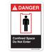 ANSI Danger Sign - Confined Space Do Not Enter | Plastic Sign | Protect Your Business Work Site Warehouse & Shop Area osha safety sign | Made in the USA