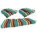 Jordan Manufacturing 3-Piece Covert Fiesta Multicolor Stripe Outdoor Cushion Set with 2 Wicker Seat Cushions and 1 Wicker Bench Cushion