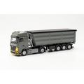 herpa 316545 LKW Modell Mercedes-Benz Actros L Stahlrundmulden-Sattelzug, Miniatur im Maßstab 1:87, Sammlerstück, Made in Germany, Kunststoff Miniaturmodell