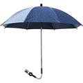 Universal Stroller Parasol, Sun Shade for Stroller and Pram Anti UV 50+, Diameter 75/85cm, Universal Parasol with Adjustable Clamp and Flexible Arm for Stroller Pram and Buggy (Dark Blue 75cm)