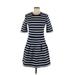 Gap Casual Dress - A-Line High Neck 3/4 sleeves: White Print Dresses - Women's Size 8