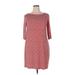 Leota Casual Dress - Sheath: Red Grid Dresses - Women's Size X-Large