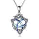 YFN Dragon Pendant Necklace Celtic Knot Necklace 925 Sterling Silver Jewelry Good Luck Irish Triquetra Triangle Knot Jewelry Necklace for Women Men