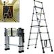 6+7 Steps Ladder, Telescoping Ladder Folding Step Ladder, Aluminum Lightweight Portable Collapsible Ladder, 330 LBS Capacity Multi-Use Ladders for Home&Kitchen(2+2.3m)