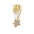 14ct Two Tone Gold Swirl and Star Slide Jewelry for Women