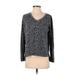 Ann Taylor LOFT Pullover Sweater: Gray Animal Print Tops - Women's Size Small